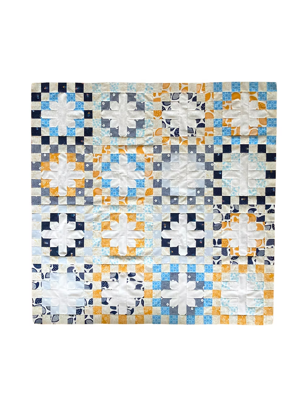 Retro Crochet Quilt Pattern by Maude MacDonald | Fat Quarter Friendly | 5 Sizes