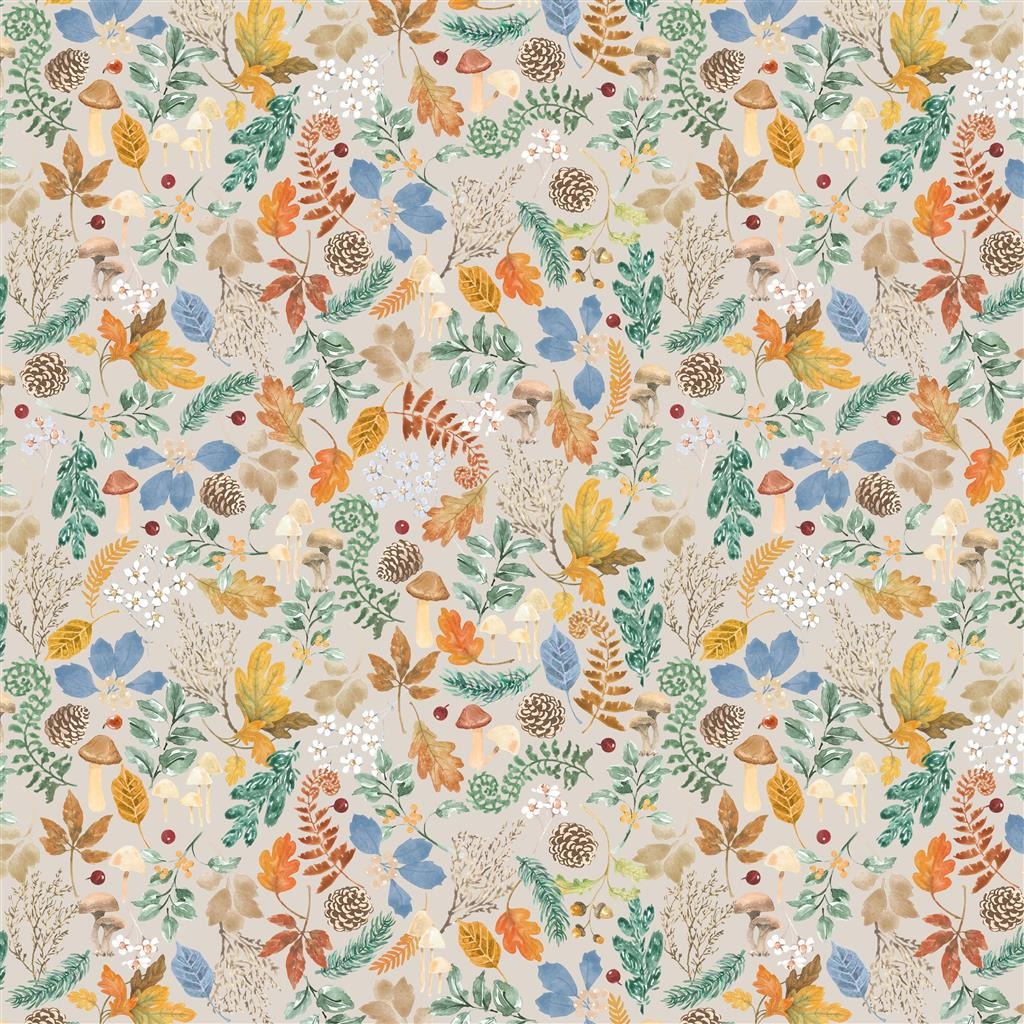 Woodland Way | Foliage Light Khaki by Beth Grove for Clothworks | Y4852-11