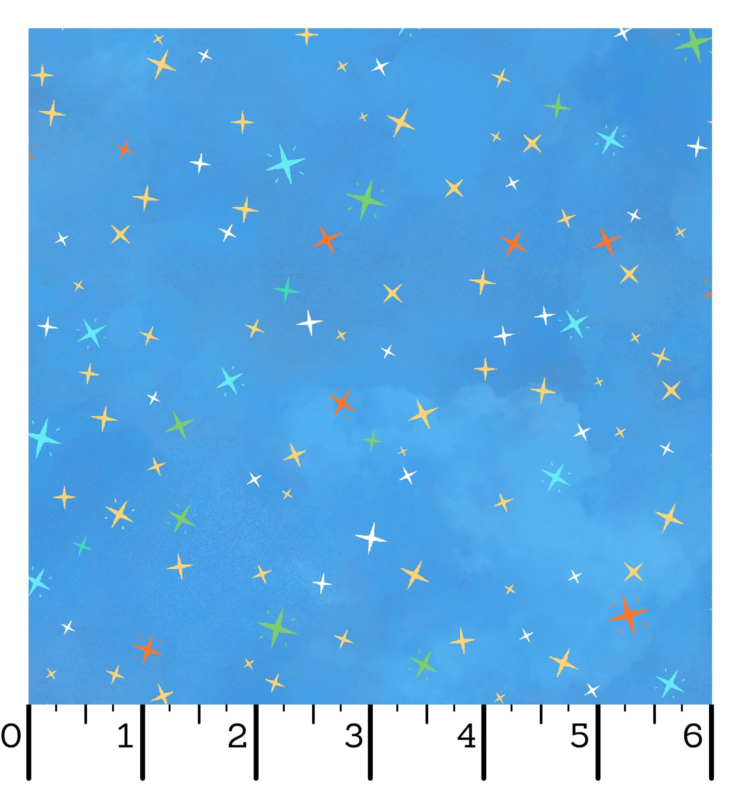 Space Monsters | Stars - Medium Blue/Multi by Maywood Studio | MAS10926-BZ