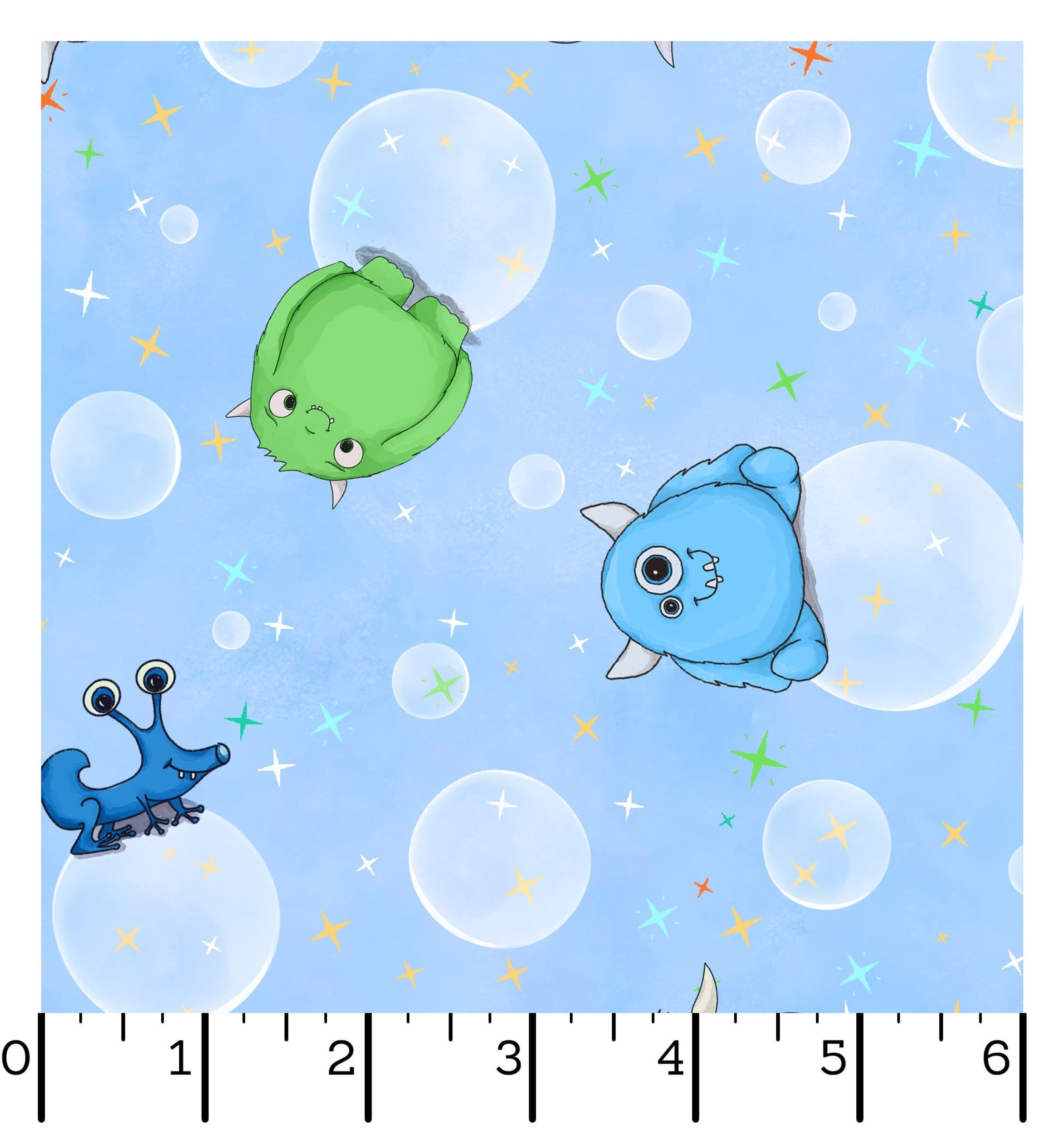 Space Monsters | Monster Bubbles - Light Blue by Maywood Studio | MAS10923-B