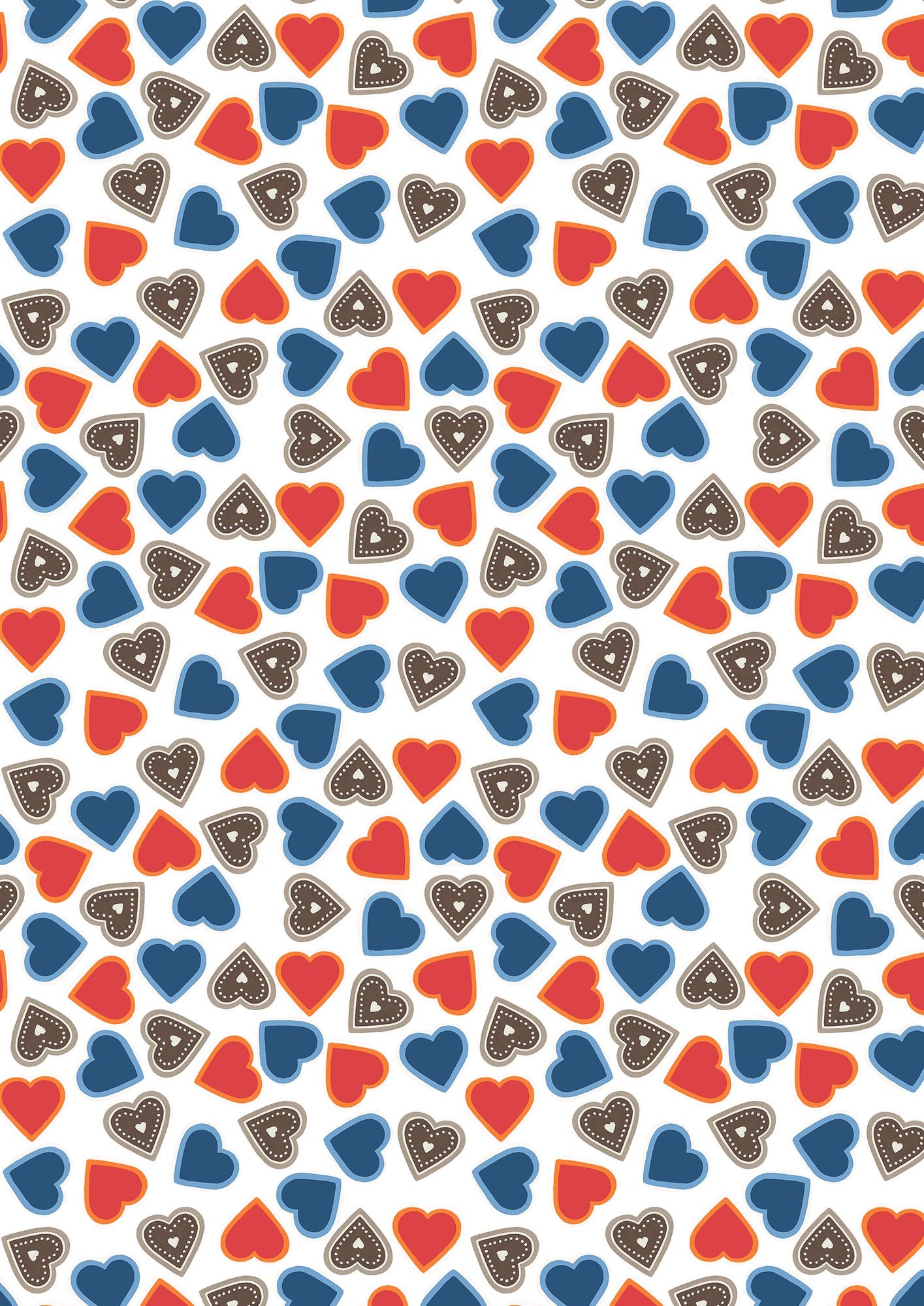 Tomten's Folklore Christmas | Hearts on White by Eva Melhuish for Lewis & Irene | CE43