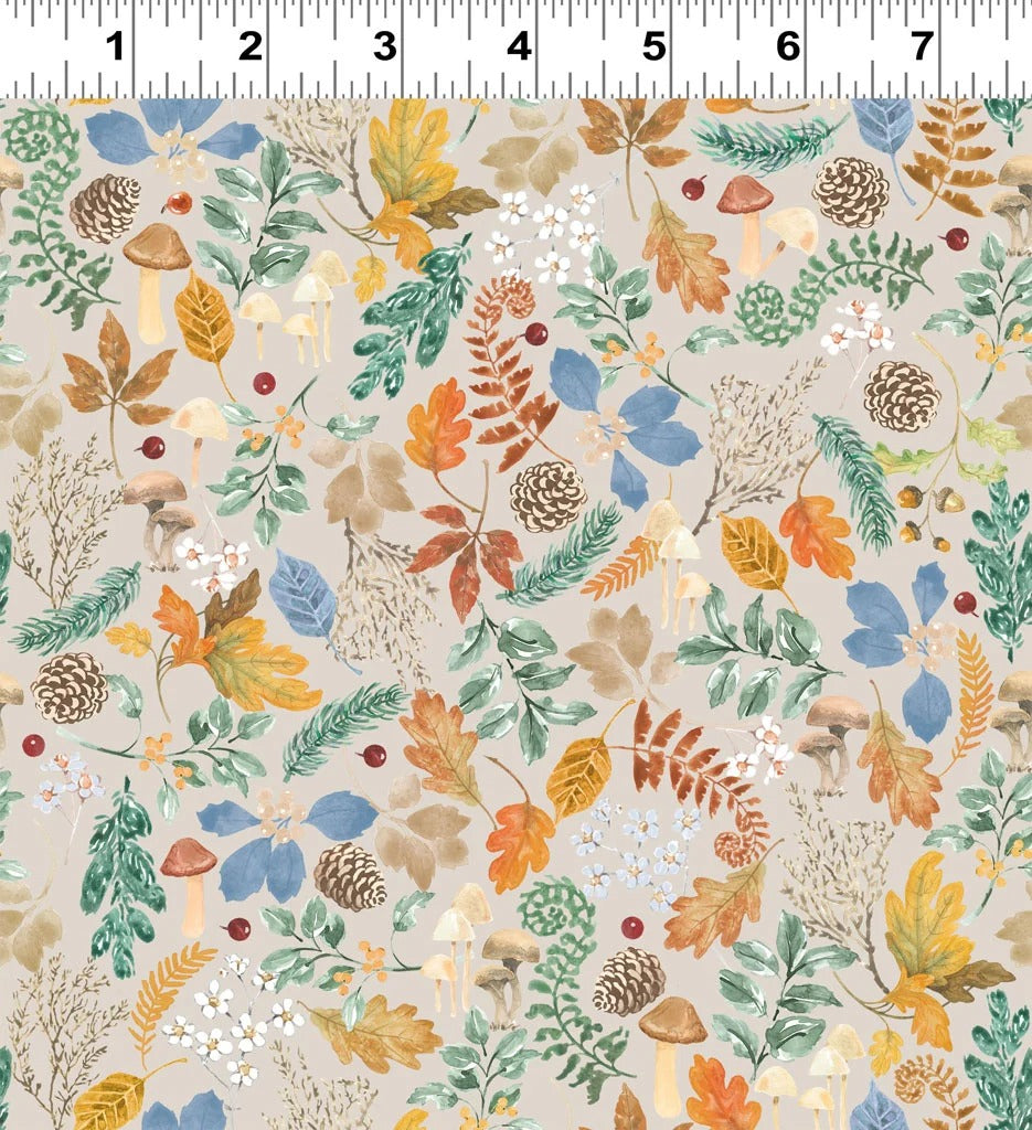 Woodland Way | Foliage Light Khaki by Beth Grove for Clothworks | Y4852-11