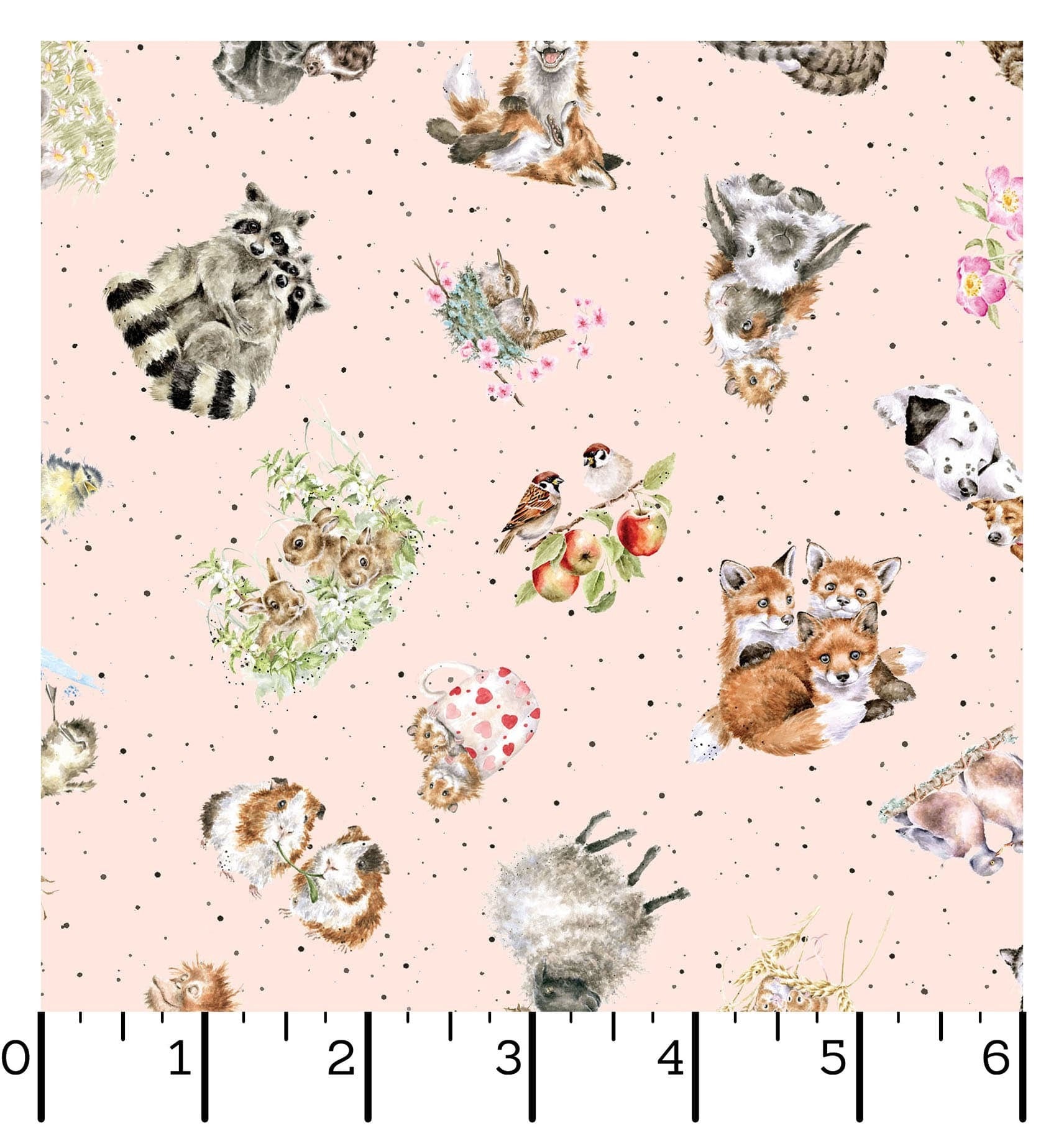 Together is Better | Tossed Animals - Pale Pink by Hannah Dale for Maywood Studio | MAS11121-P