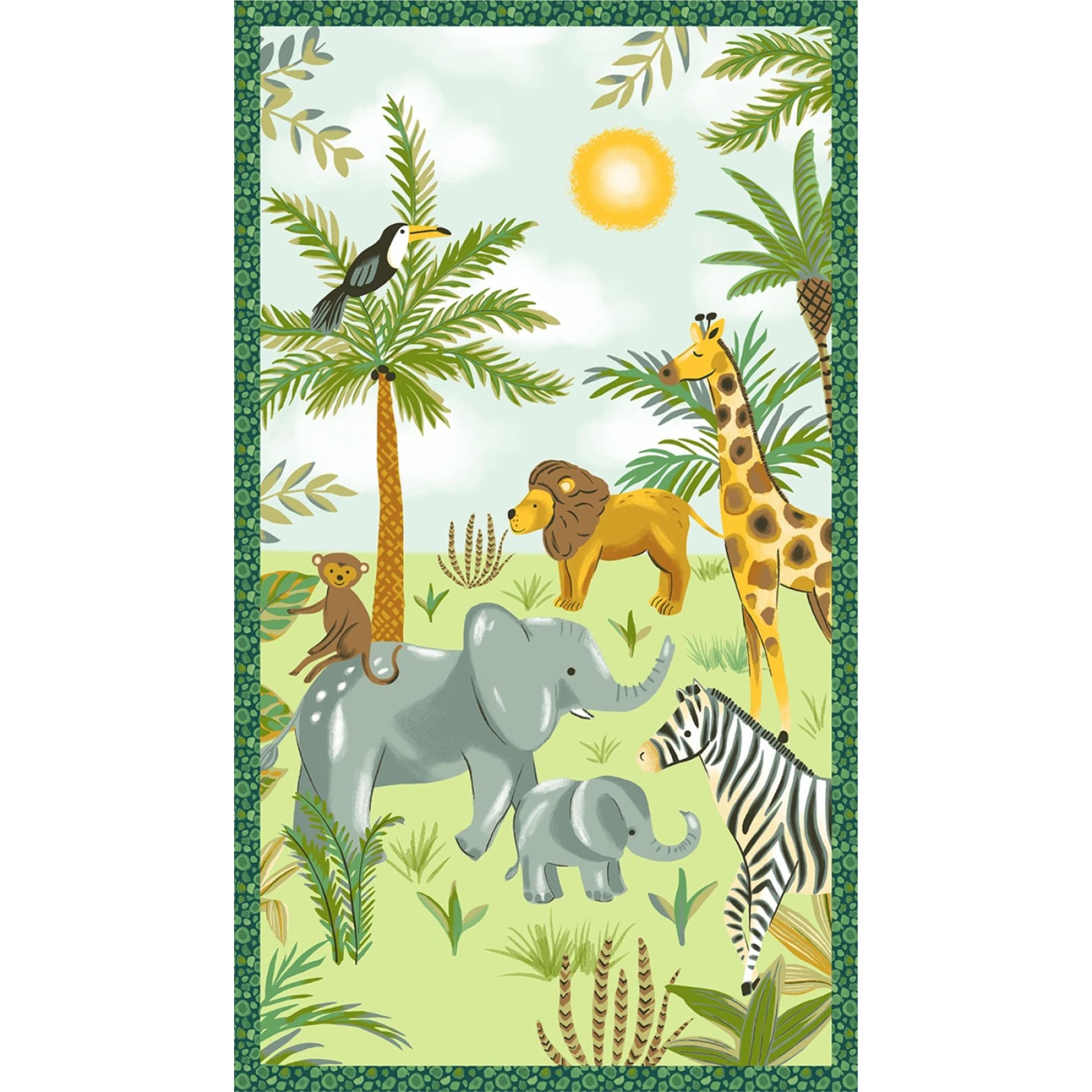 King of the Jungle Flannel | Welcome to the Jungle Panel by Whistler Studios for Windham | 100% Cotton Flannel