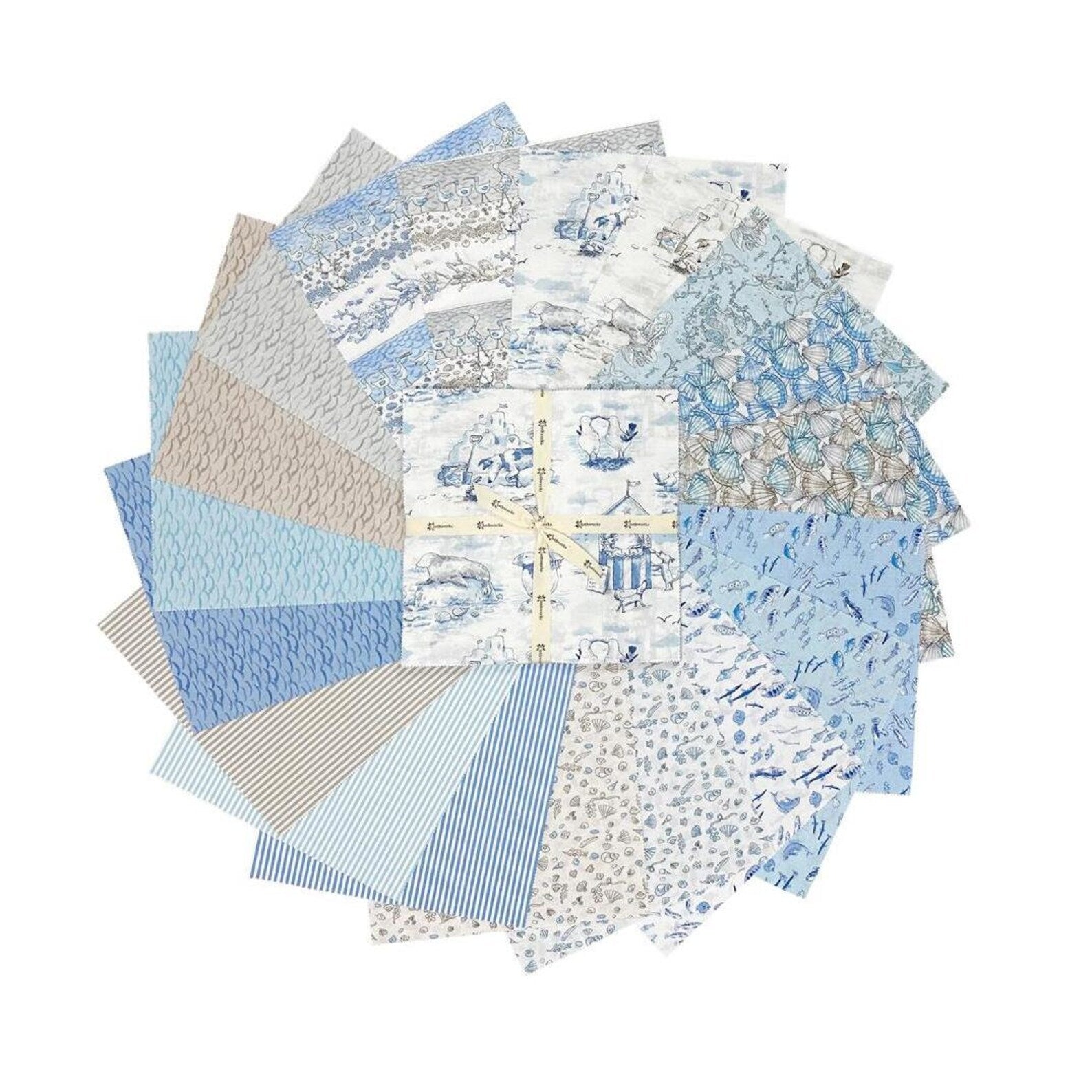 Sandy Toes - 10" Square Bundle by Anita Jeram for Clothworks (42pcs)