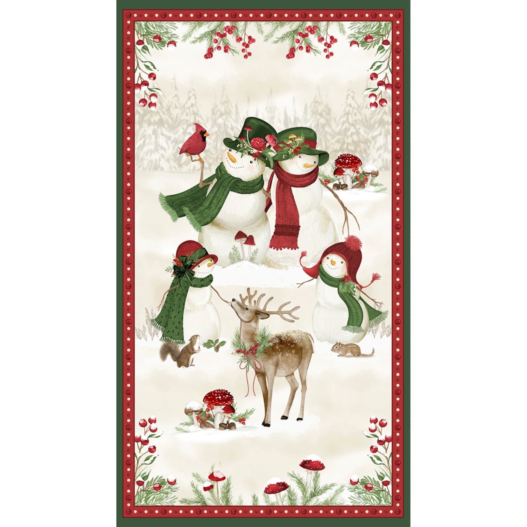 Woodland Snowmen | Multi Large Panel by Danielle Leone for Wilmington Prints | 27732-273