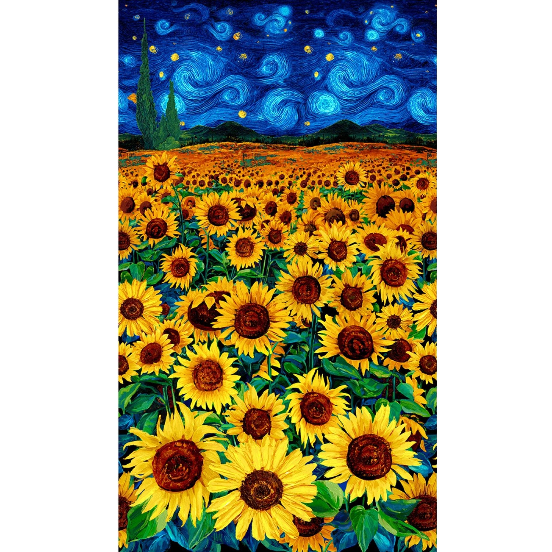 Sunflower Symphony | Sunflower Field 24" Panel by Chong-A Hwang for Timeless Treasures | CD3530-MULTI