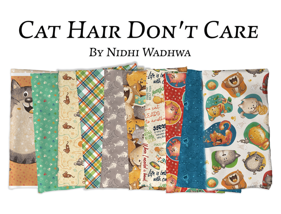 Cat Hair Don't Care | 24" Panel - Tan by Nidhi Wadhwa for Blank Quilting | 4429B-43