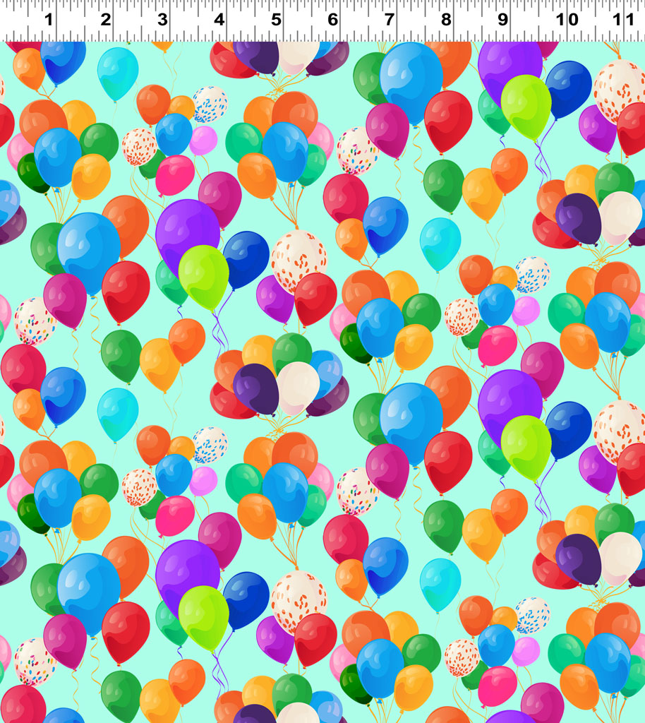 Celebrate! | Digital Balloons Aqua by Clothworks | Y4324-33