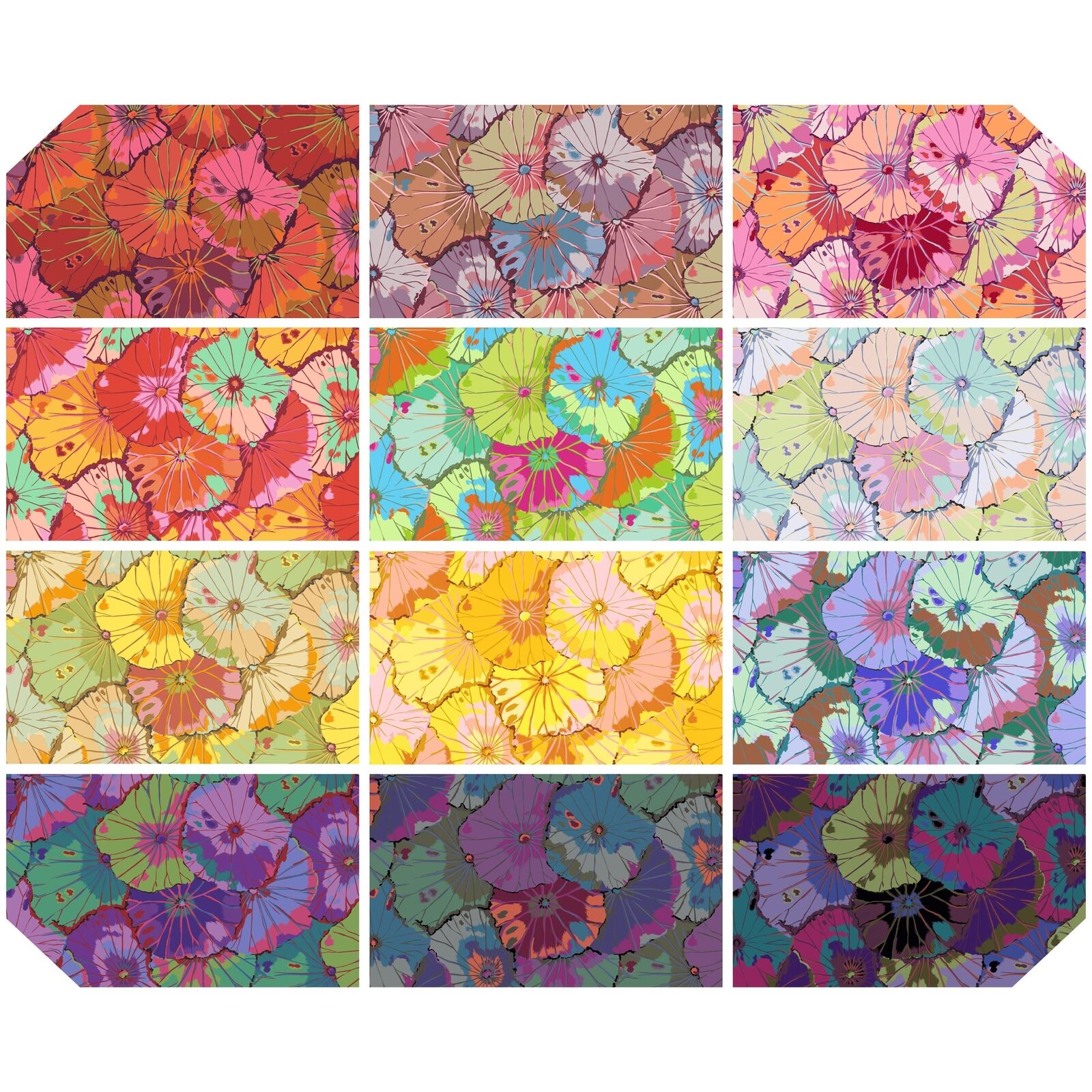 Lotus Leaf by Kaffe Fassett - Fat Quarter Bundle - 12pcs - Cotton Fabric