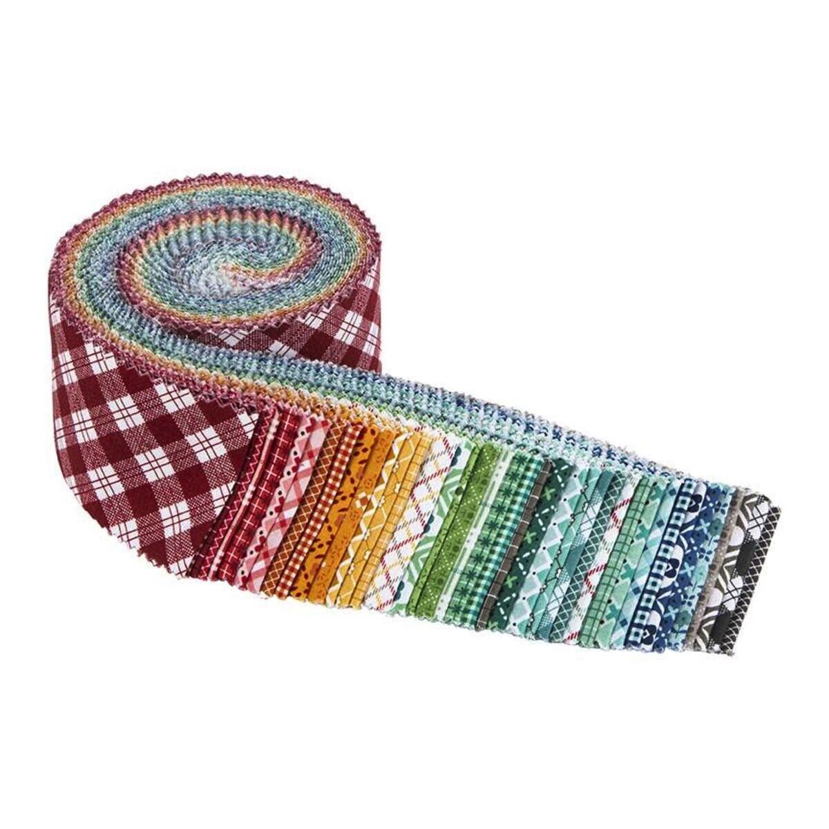 Bee Plaids by Lori Holt - 2.5" Rollie Polie Fabric Roll - 40 strips