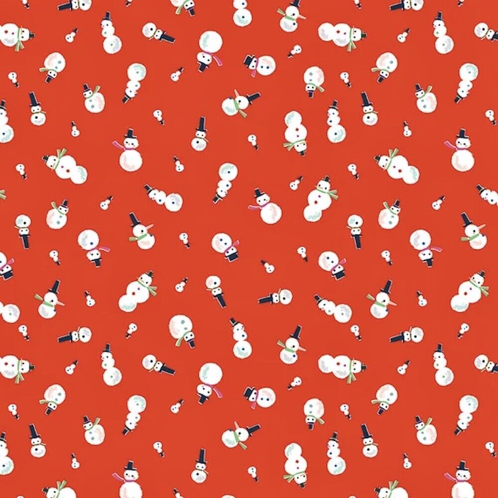 Way Up North by Jill Howarth - Red North Snowman - holiday fabric (1 yard)