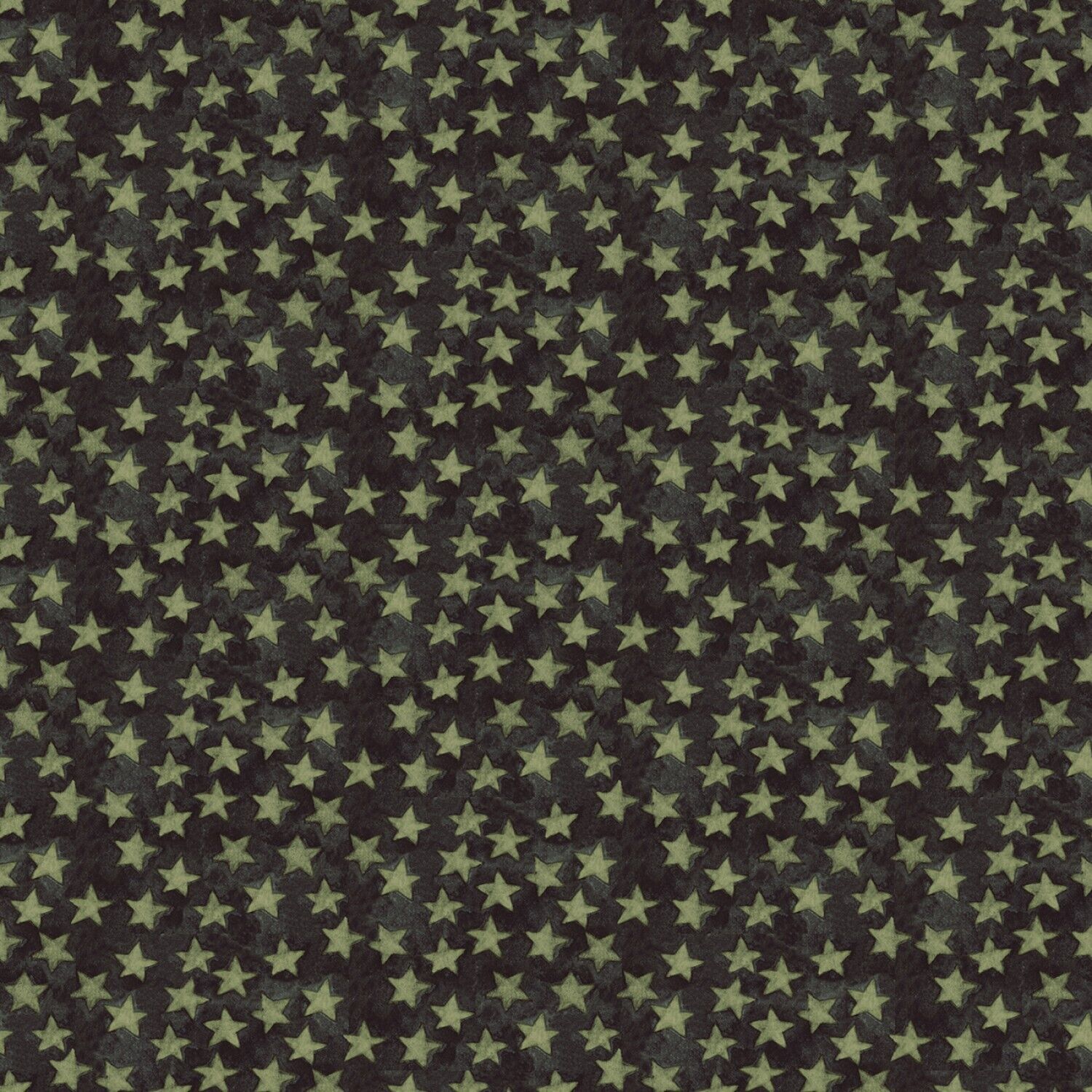 Halloween Whimsy by Riley Blake - Green Stars on Black - Cotton (half yard)