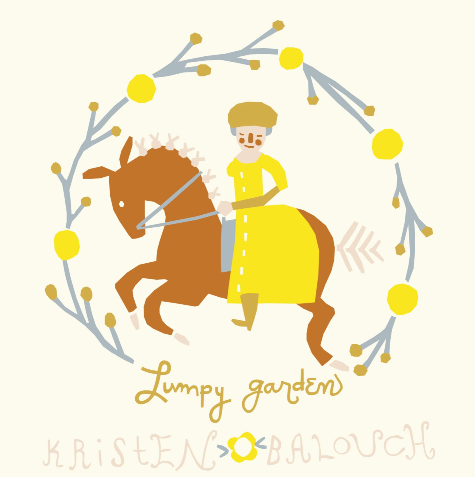 Lumpy Garden by Little House Cottons - Organic Lumps Mustard - Cotton (½ yard)