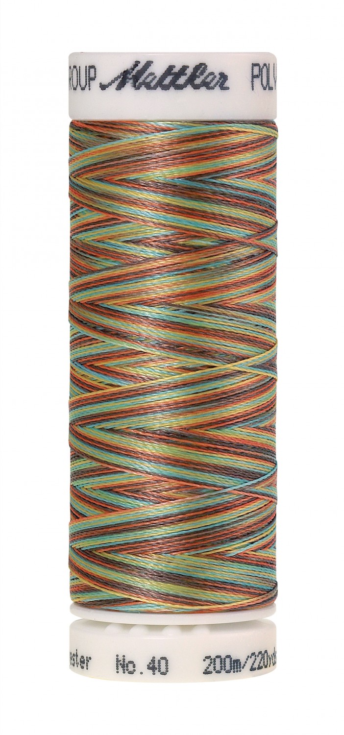 Mettler Poly Sheen Multi 40wt Trilobal Polyester Thread - 220 yds - Coastal Mix (#9974)