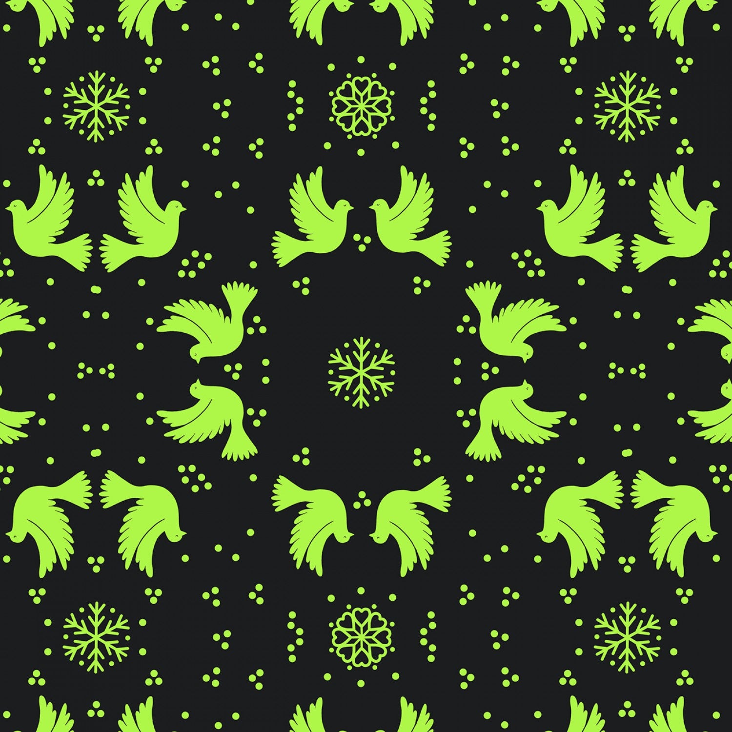 Hygee Glow by Lewis & Irene - Scandi Dove on Red *Glow in the Dark* - (1 yard cotton)