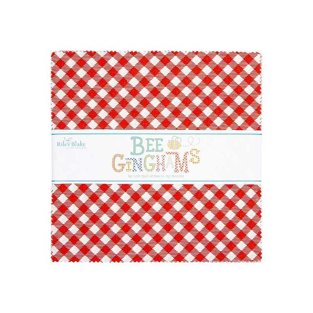 Lori Holt Bee Ginghams 10'' Stacker 42 10-inch Squares Layer Cake Riley Blake Designs 10-12550-42, Assorted