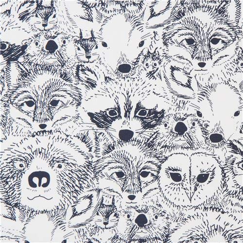 fabric with animals, Collection: Indian Summer, Design: Sarah Watson (per 0.5 yard unit)