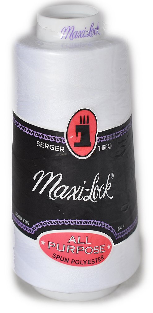 Maxi-Lock White Serger Thread, 3000 Yard Cone by MAXI LOCK