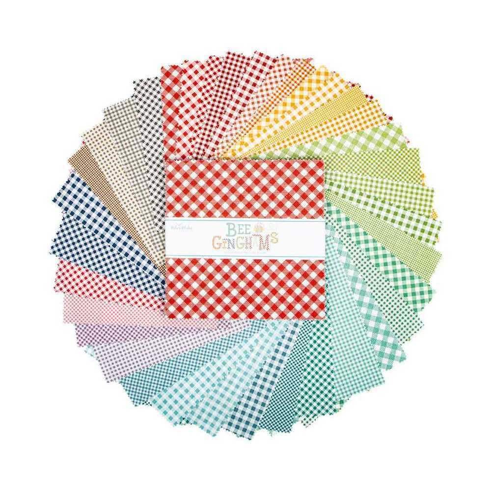 Lori Holt Bee Ginghams 10'' Stacker 42 10-inch Squares Layer Cake Riley Blake Designs 10-12550-42, Assorted