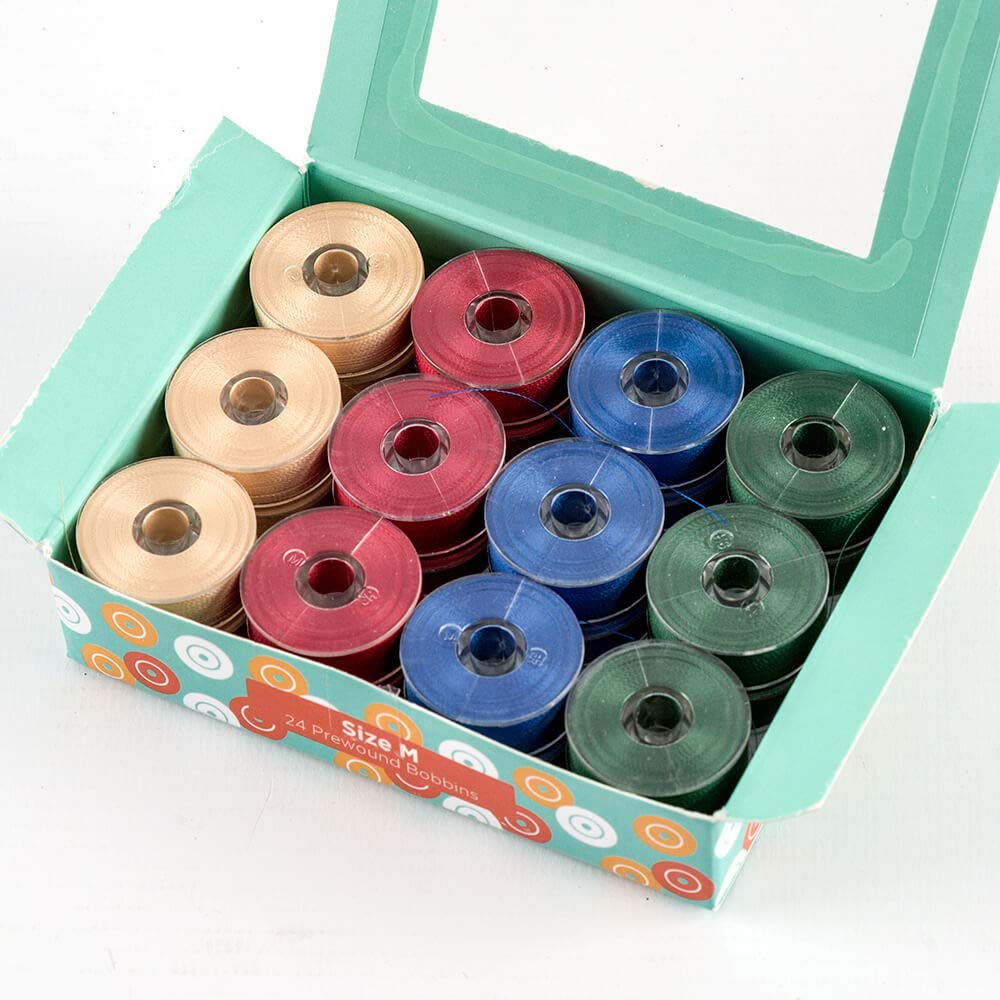 Wonderful Speciality Threads DecoBob Prewound Bobbins, Size M Longarm (Christmas)