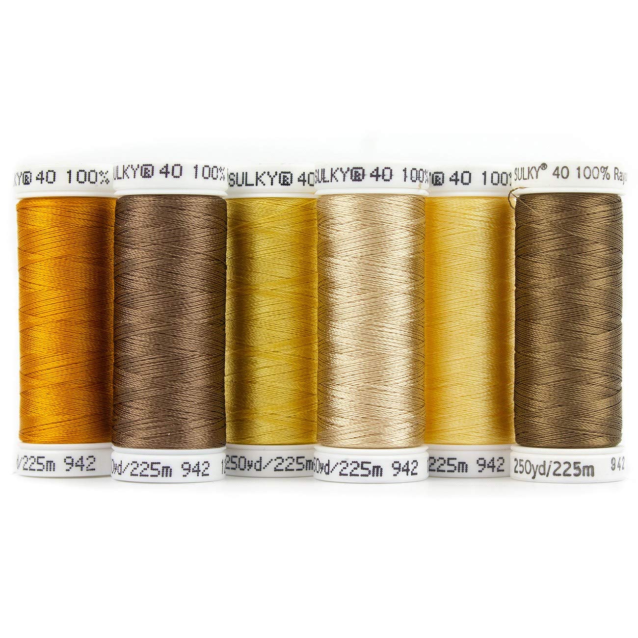 Sulky 'MJ Kinman Birthstone Series" 40wt Rayon Thread Set - 6 spools of 250 Yards Each (11 - November/Citrine)