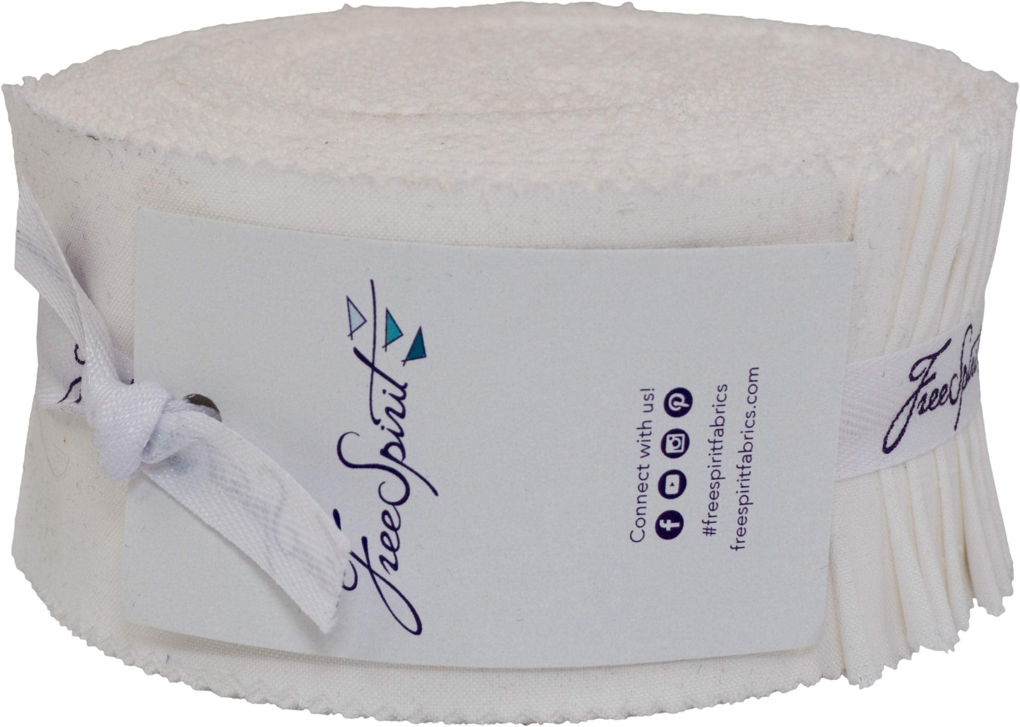 Designer Essentials Solids Arctic White Design Roll 40 2.5-inch Strips Jelly Roll Free Spirit