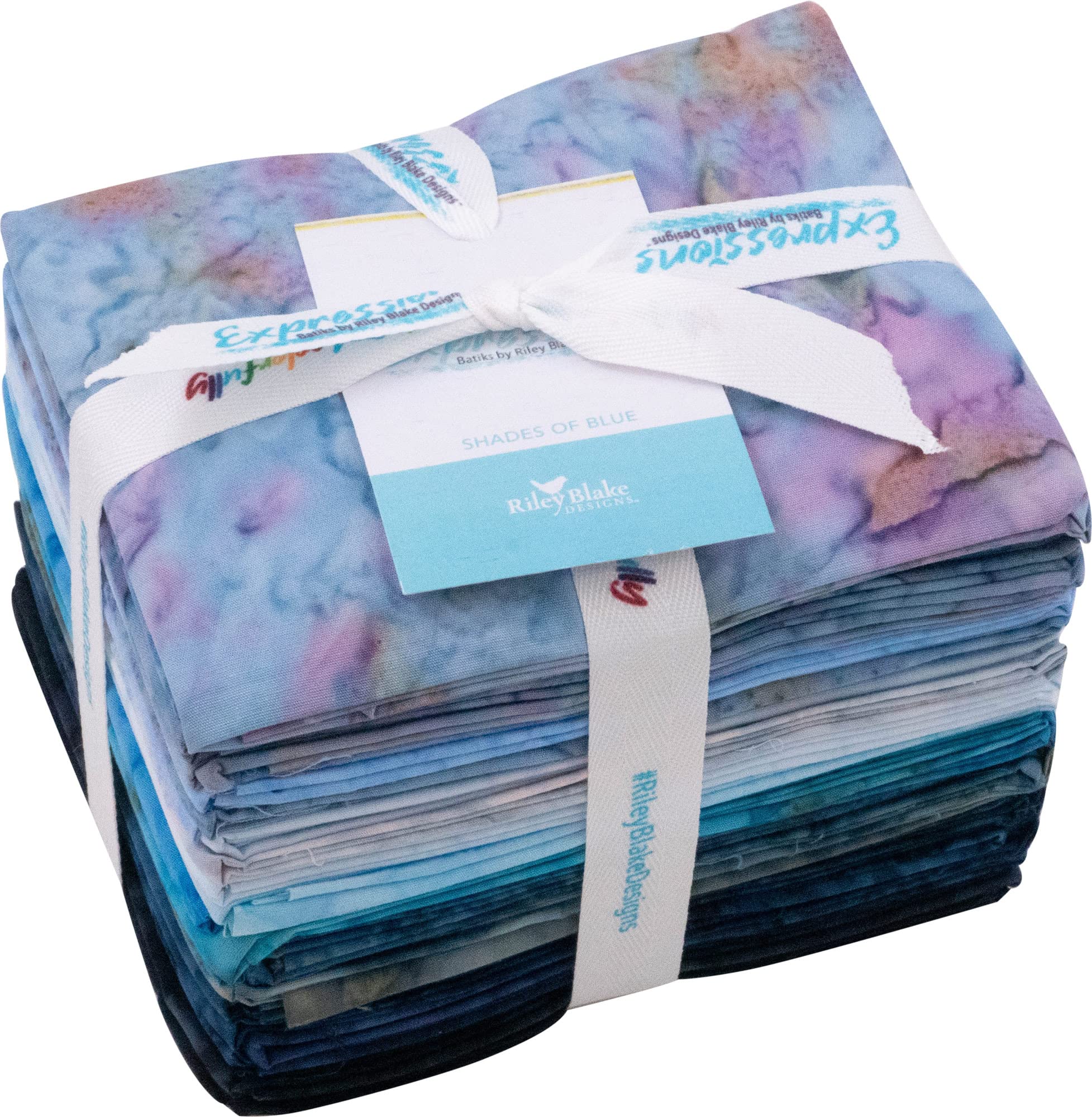 Batiks Expressions Shades of Blue 25 Fat Quarters Riley Blake Designs FQ-SHDBL-25