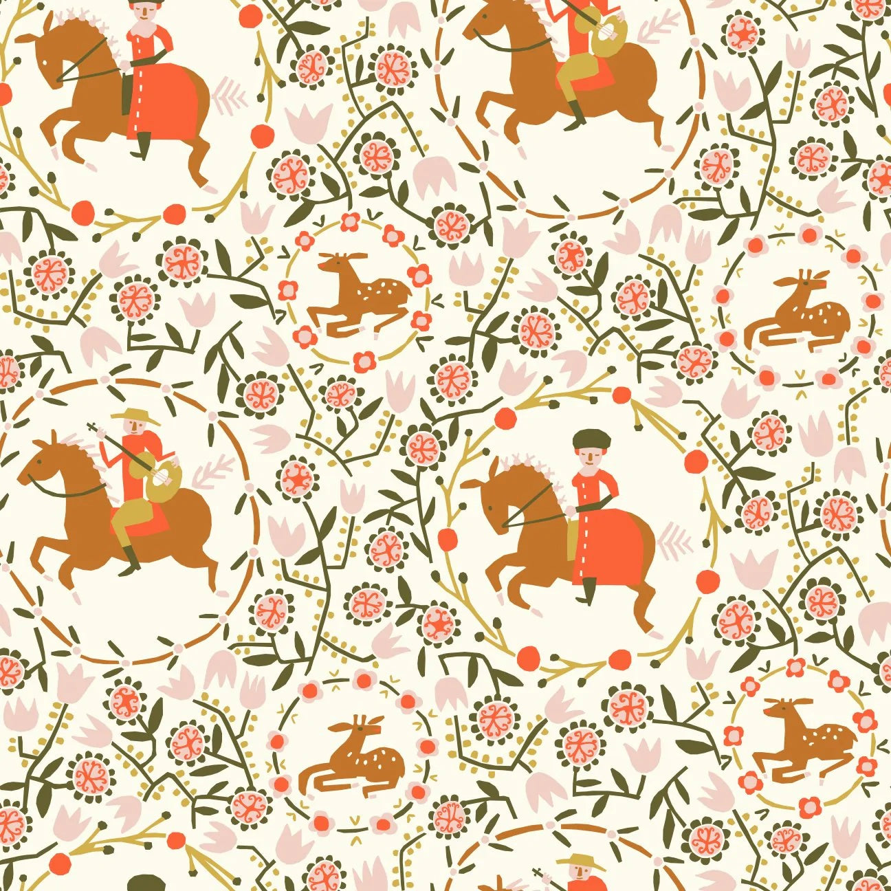 Lumpy Garden - Afternoon Trot Tomato - Organic Cotton (half yard)