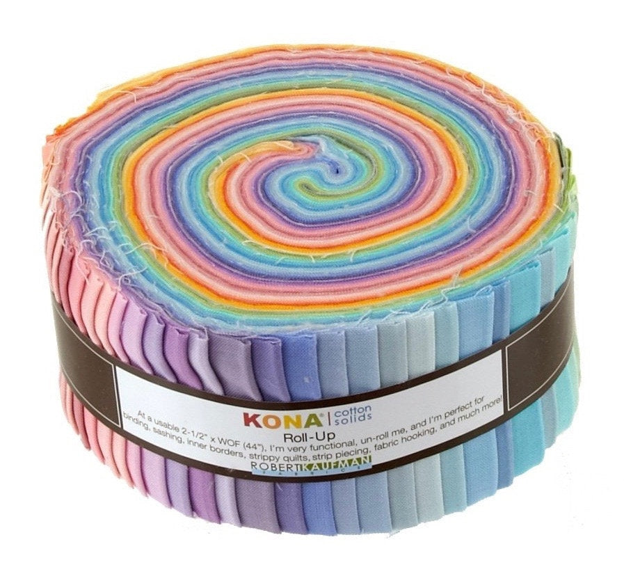 Kona Cotton Solids Roll-Up, White Colorway