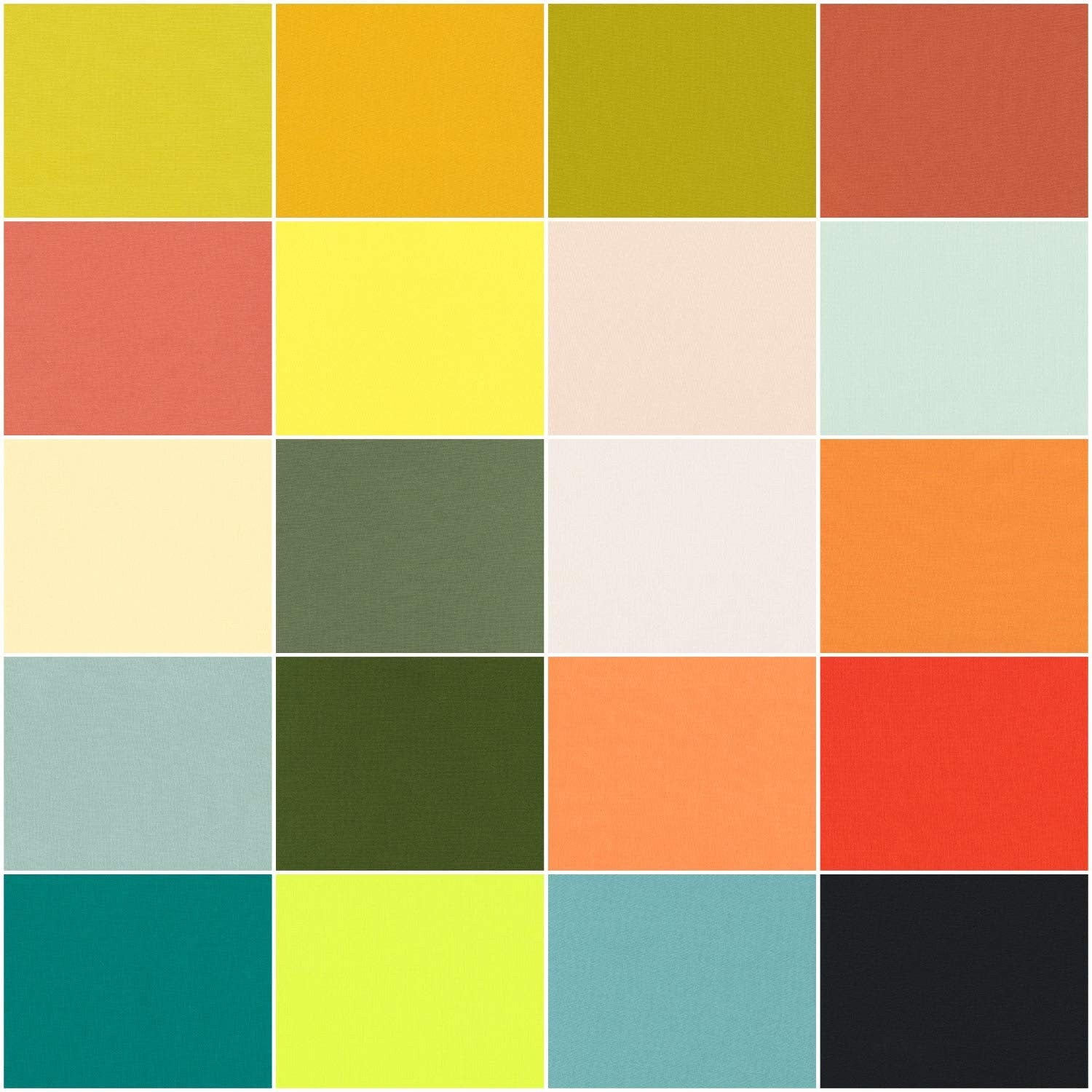 Kona Cotton Solid Fat Quarter Bundle - Elizabeth Hartman Curated - 20pcs - 1475-20