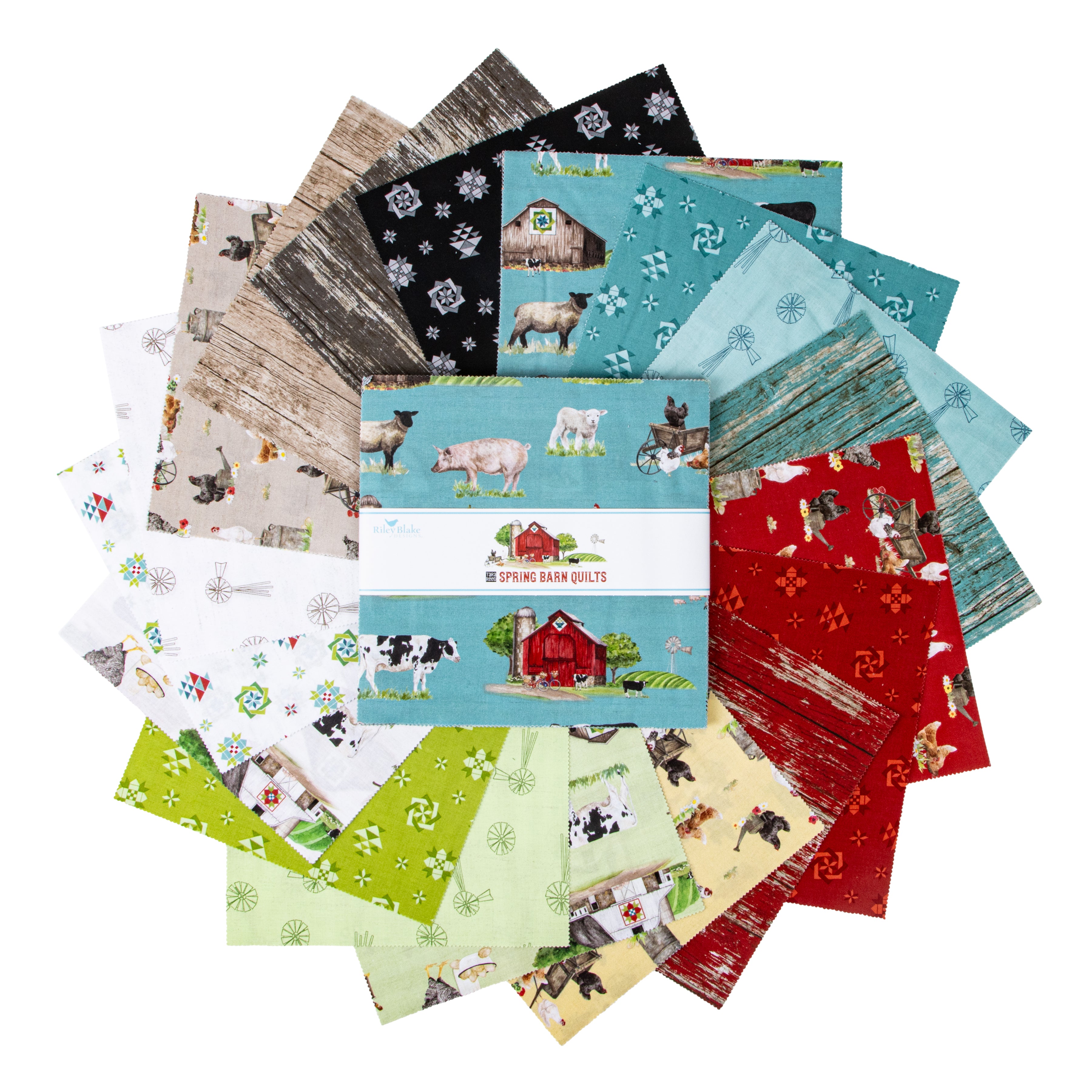 Spring Barn Quilts | 10" Square Pack by Tara Reed for Riley Blake Designs | 42 pcs