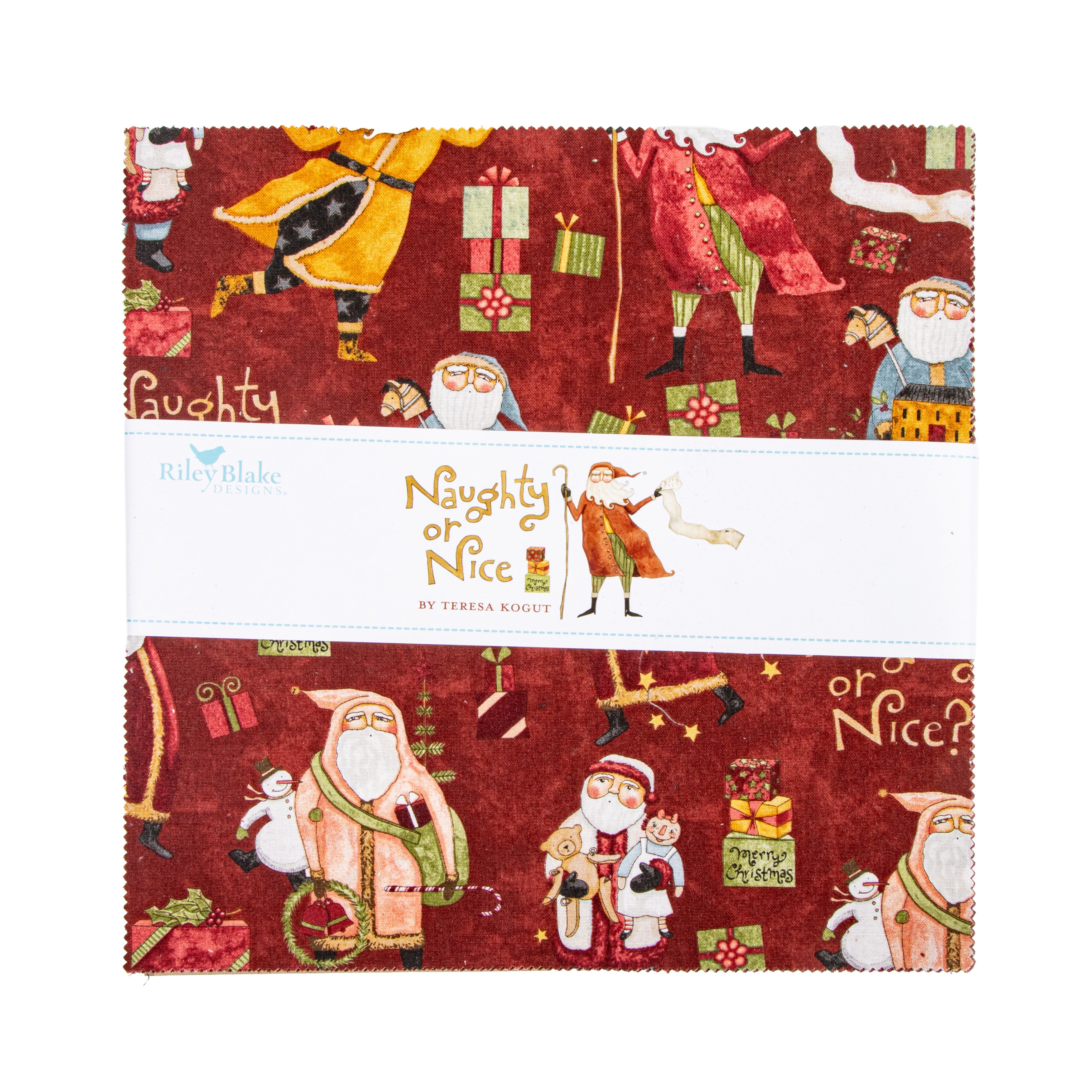 Naughty or Nice | 10" Square Pack by Teresa Kogut for Riley Blake | 42 pcs