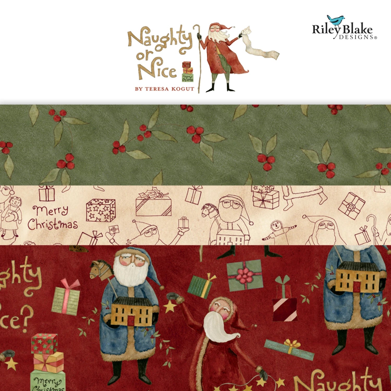 Naughty or Nice | Trees Green by Teresa Kogut for Riley Blake | C16264-GREEN
