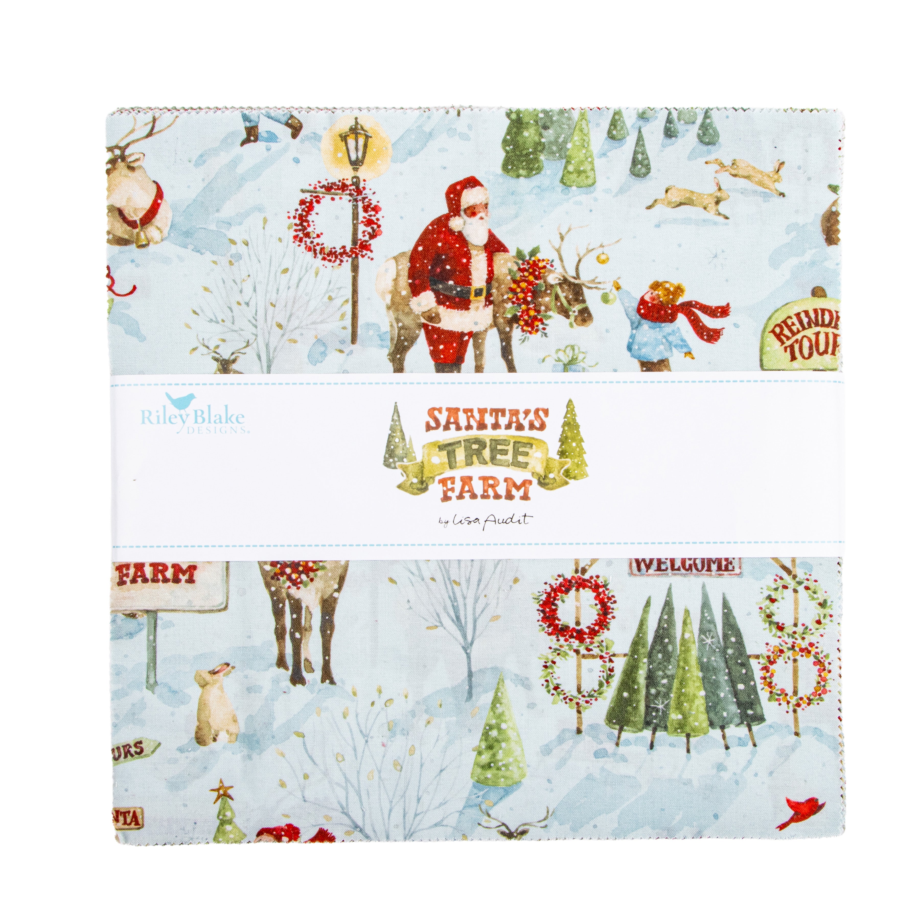 Santa's Tree Farm | 10" Square Pack by Lisa Audit for Riley Blake Designs | 42 pcs