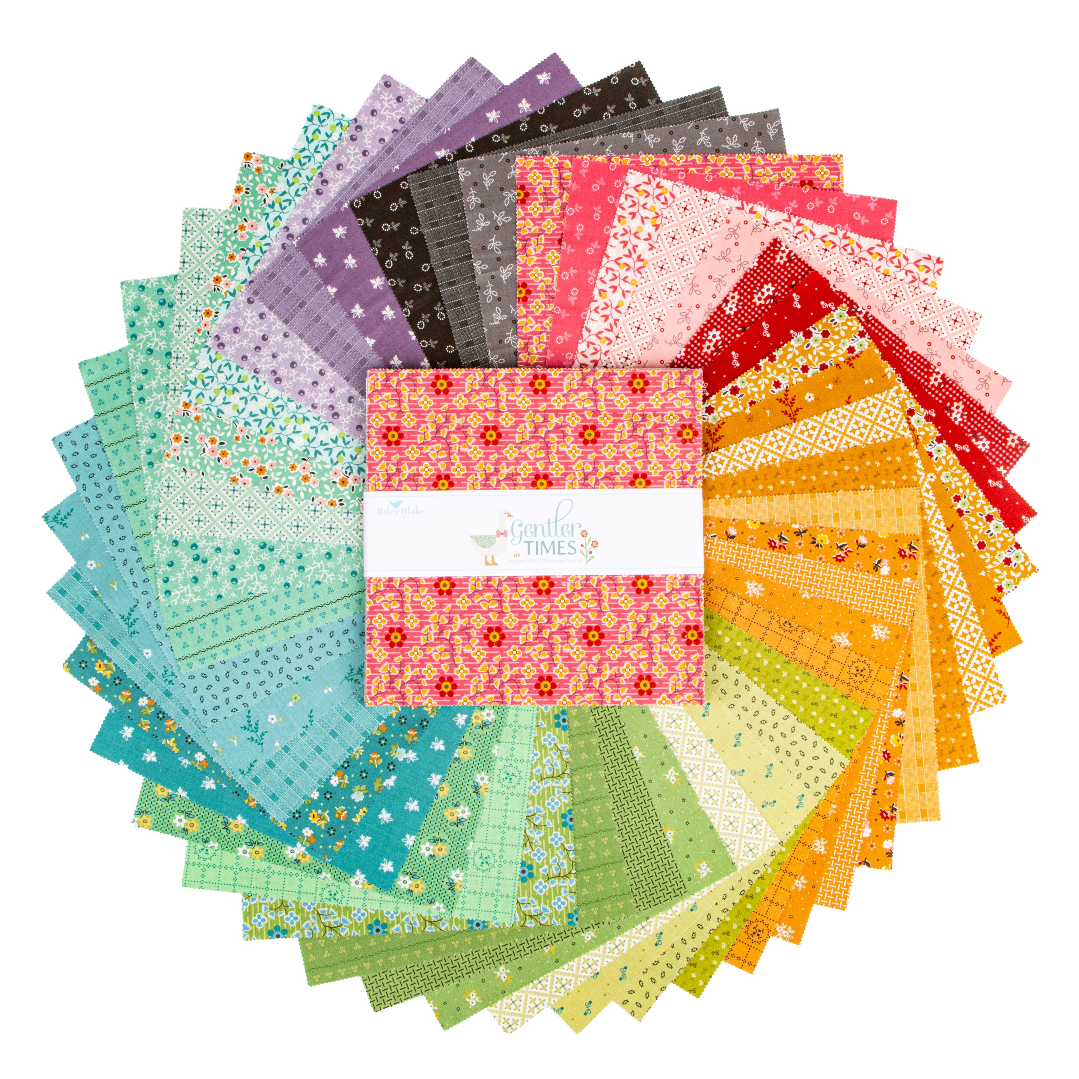 Gentler Times | 10" Square Pack by Lori Holt for Riley Blake | 42 pcs