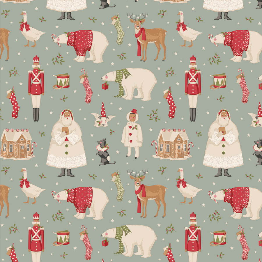 Merry Little Christmas | Winterfriends Duckegg by Tone Finnanger for Tilda Fabrics | TIL100630