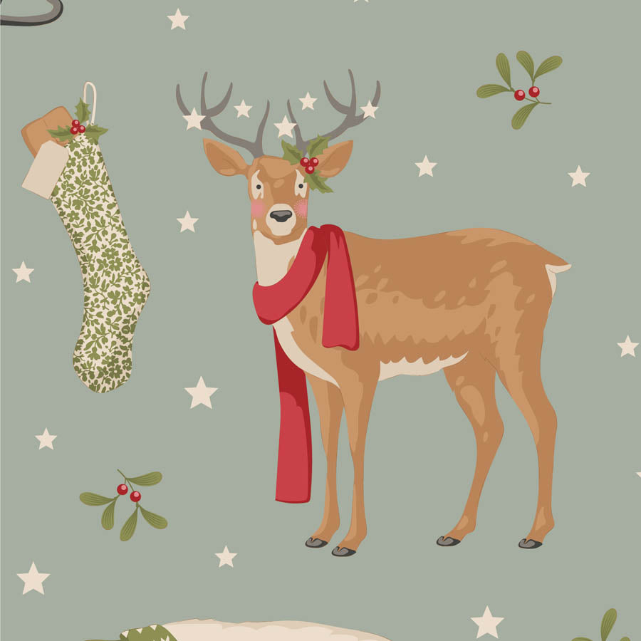 Merry Little Christmas | Winterfriends Duckegg by Tone Finnanger for Tilda Fabrics | TIL100630