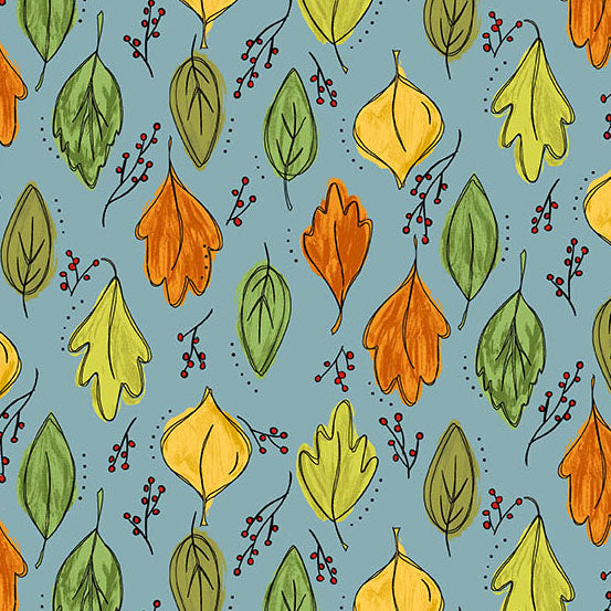 Harvest Home | Foliage - Sky by Amy Latta for Andover Fabrics | A-10113-B