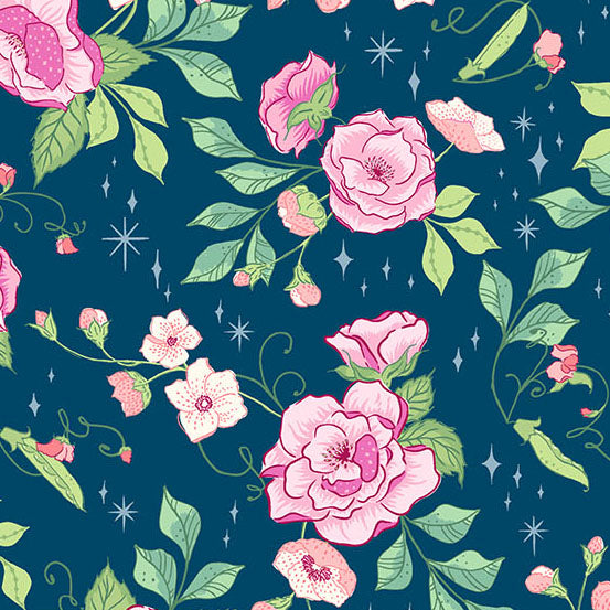 Fairytales | Princess & the Pea - Garden Stroke of Midnight by Tiffany Lauren for Andover Fabrics | A-10248-B