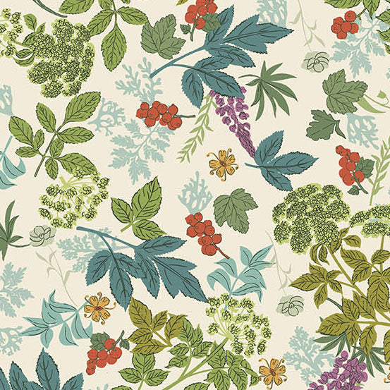 Nordic Summer | Wild Flora Buttermilk by Gudrun Erla for Andover Fabrics | A-10320-L