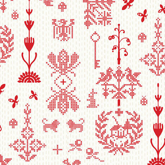 Jinny | Redwork Cherry by Alison Glass for Andover Fabrics | A-10334-R