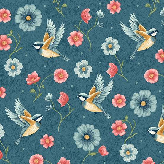 Sparrow Falls | Sparrow Falls Deep Prussian by Michael Nardi for Andover Fabrics | A-10388-B