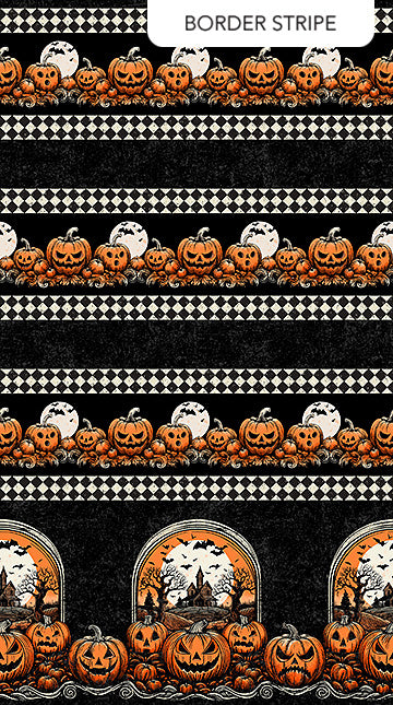 Haunted Hollow | Halloween Border Stripe by Patrick Lose for Northcott | 10718-99