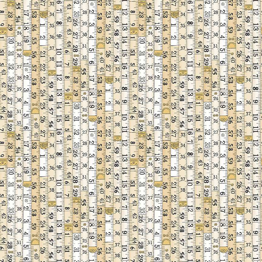 Atelier | Cream Measurements by Makower UK for Andover Fabrics | MU136Q