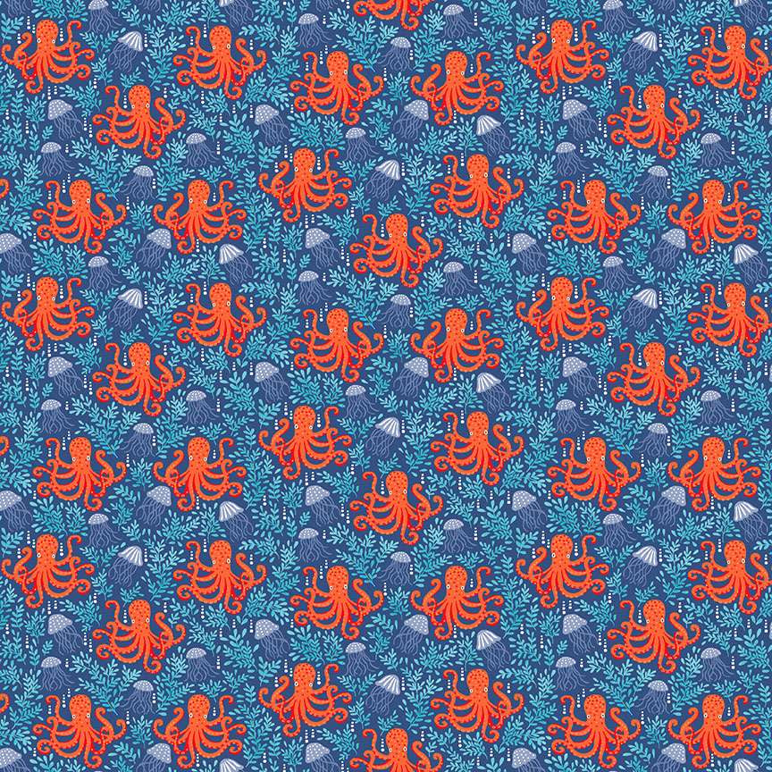 Deep Blue Sea - 10" Square Pack by Makower UK for Andover Fabrics | 42 pcs