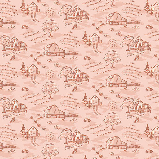 Heartland | Peachy Little Toile by Judy Jarvi for Andover Fabrics | A-1583-E