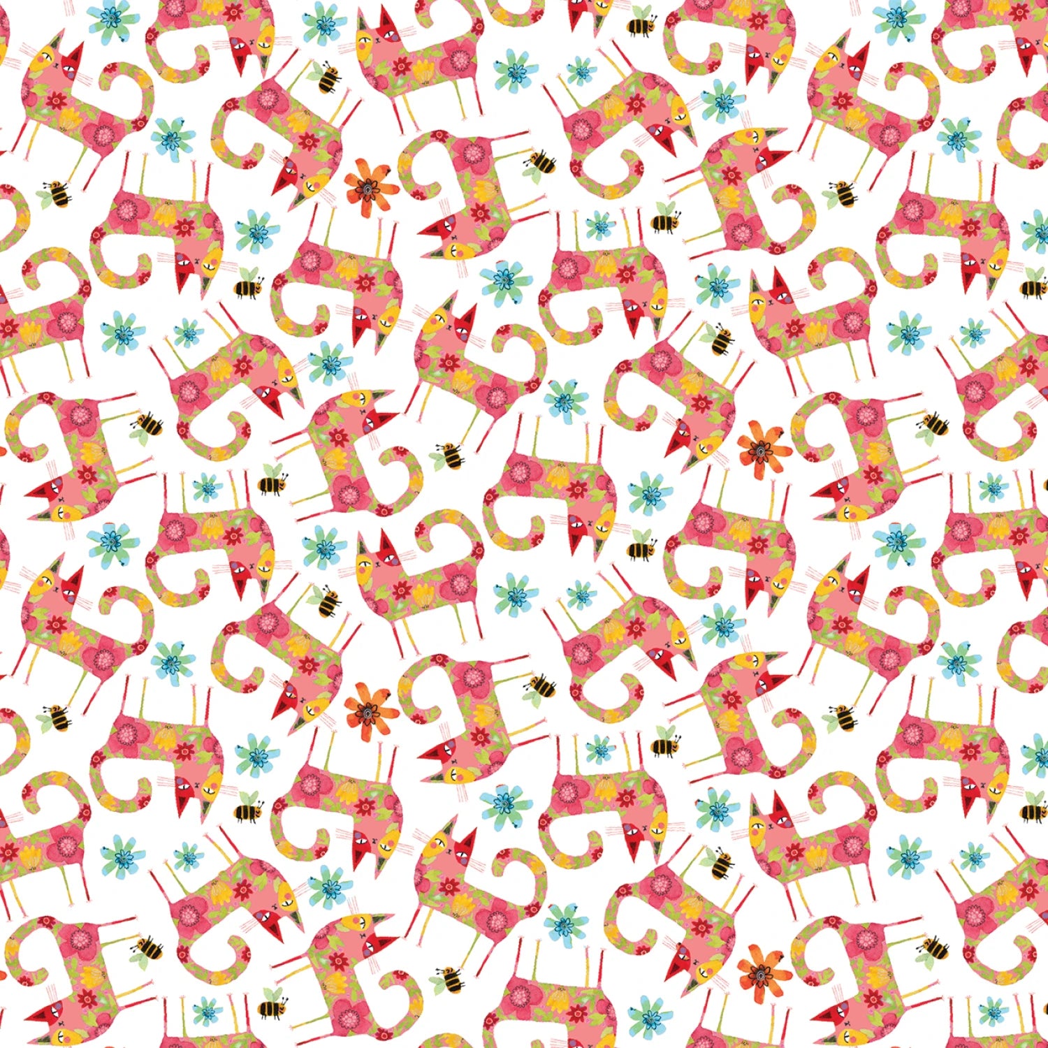 Garden Cats | Fat Quarter Bundle by Terry Runyan for Benartex. | 8 pcs