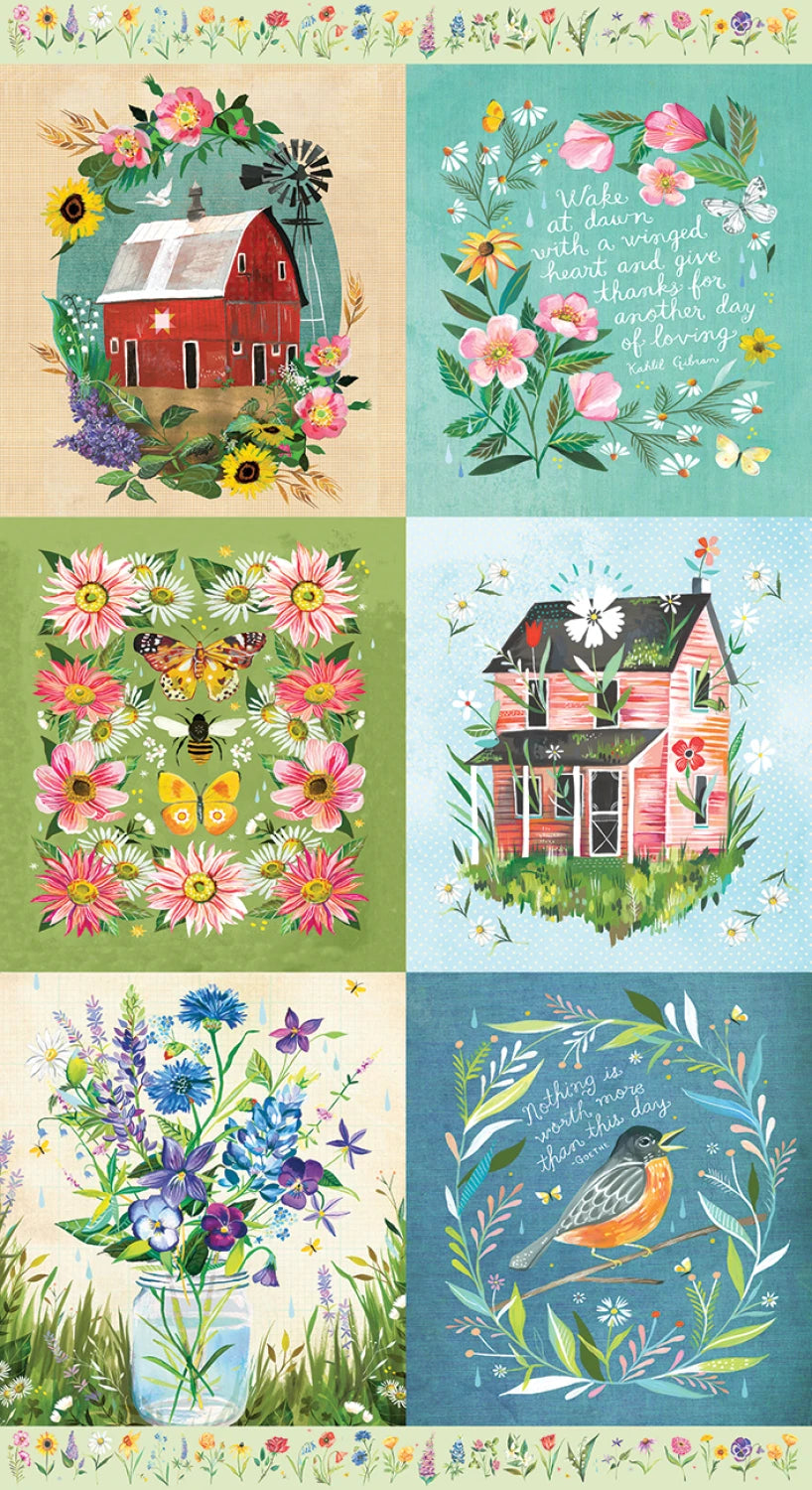 A Prairie Heart | 24" Panel Multi by Katie Daisy for Benartex | 16627-99