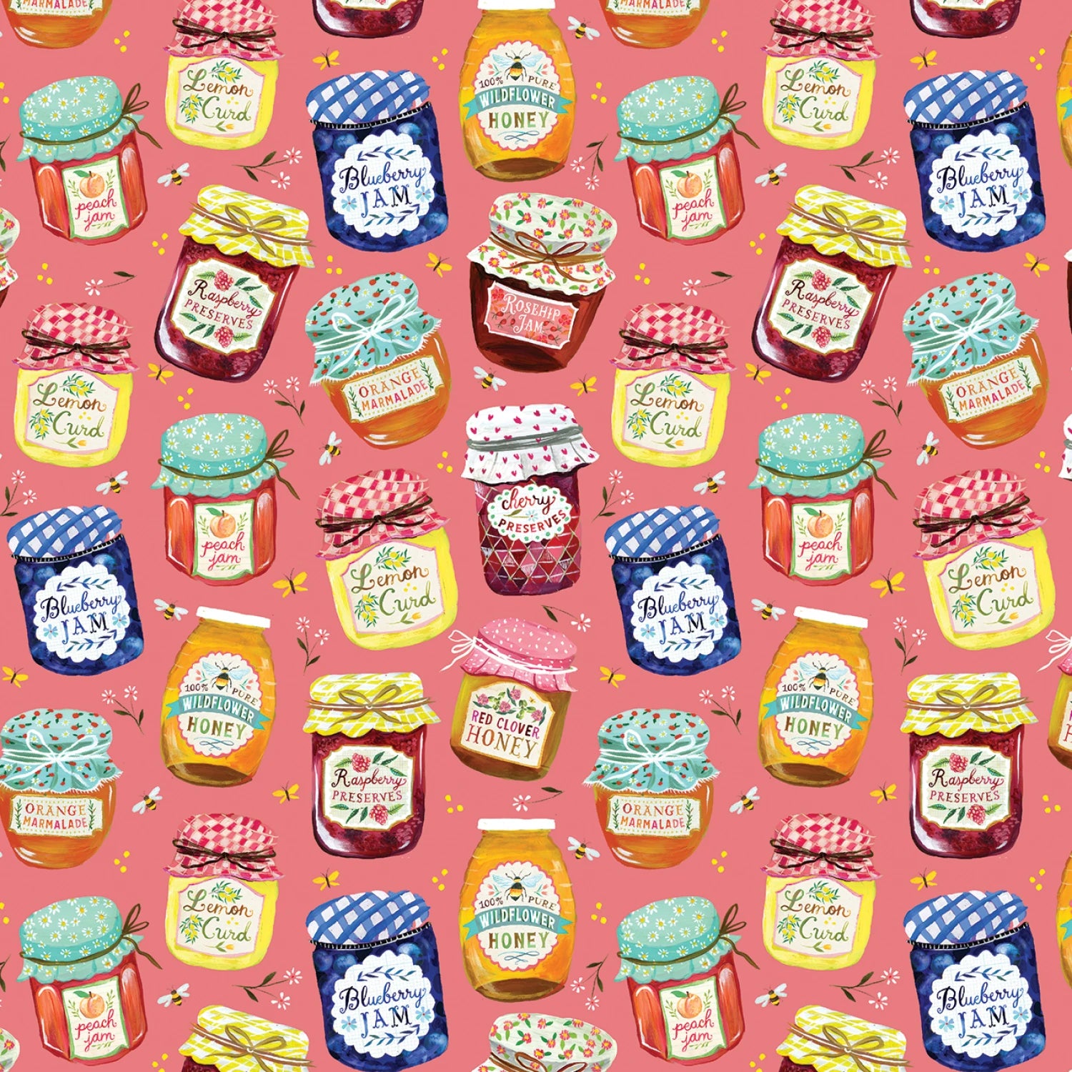 A Prairie Heart | Jam Jars - Peach Jam by Katie Daisy for Benartex | 16630-27